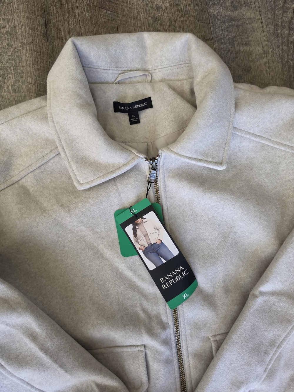 Banana Republic Light Heather Gray Zip Jacket
